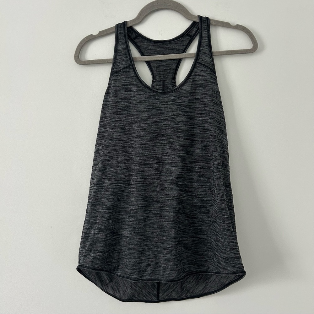 Lululemon Essentials Sleeveless Racerback Tank Heathered Black 2